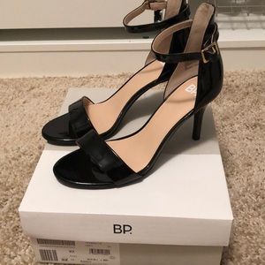 BP. Black Patent Sandals